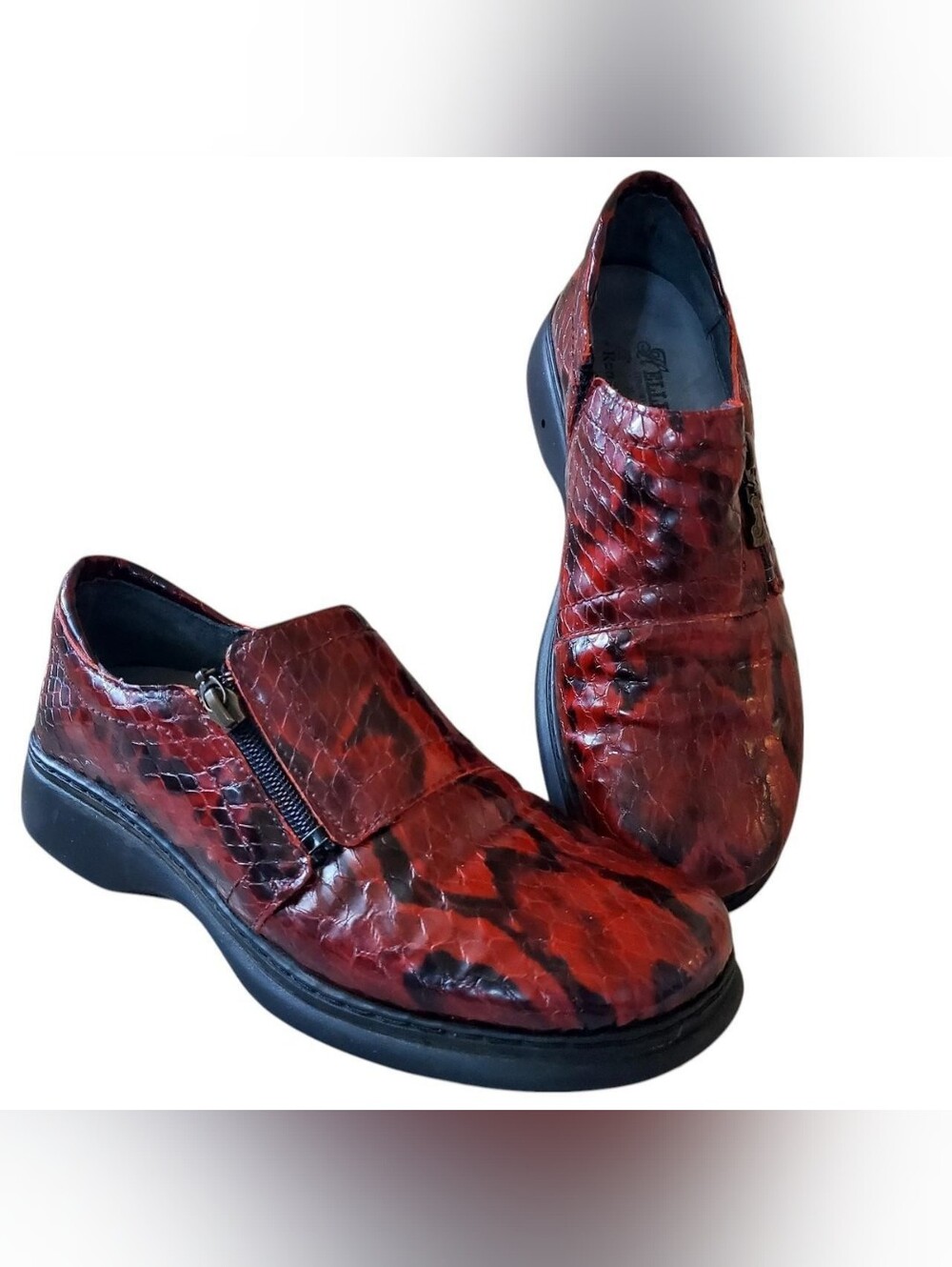 Helle Comfort Romus Red Snake Patent Leather European Loafers EU 39 / US 8.5